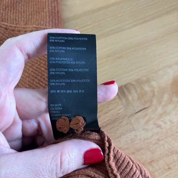 Anthropologie Vanessa Knit Honey Tan Poncho Sweater Women’s Medium Pullover Chic - Picture 6 of 9